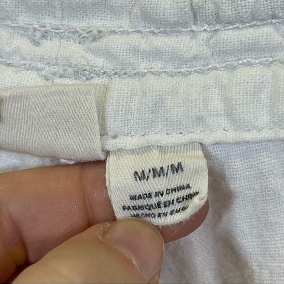 Roxy, Linen Blend White Pants, Elastic Waist. Size Medium. Excellent condition! - Picture 6 of 8